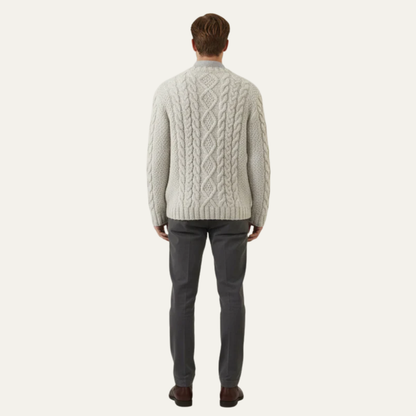 Thick Cable Knit Crew Neck Jumper Sweater