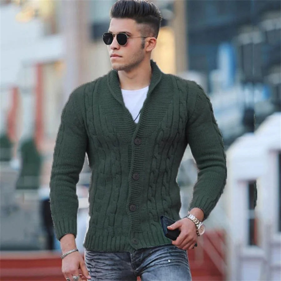Soft Warm Mens Casual Cardigan Sweater