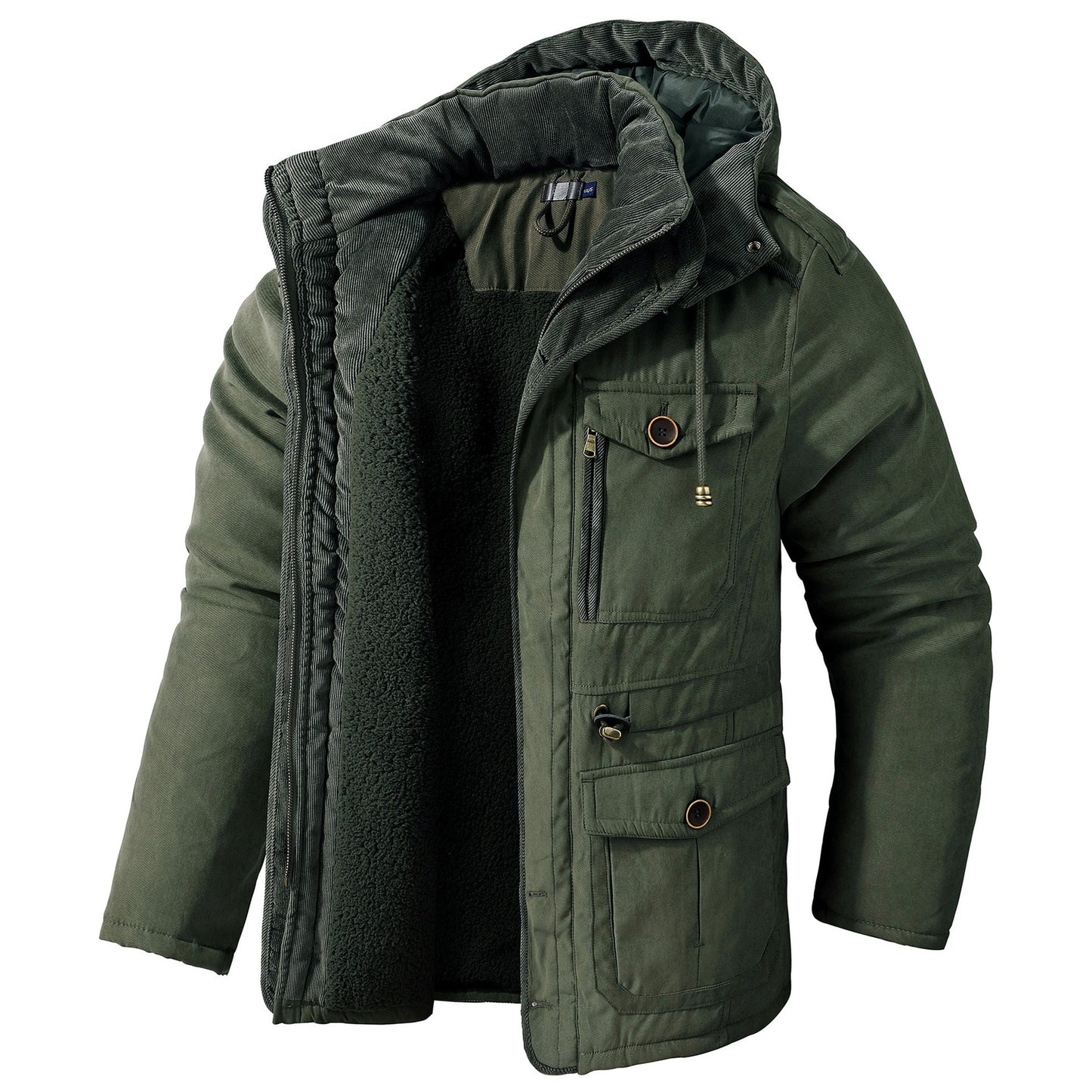 Cozy Fleece Lined Hoodie Wool Coat