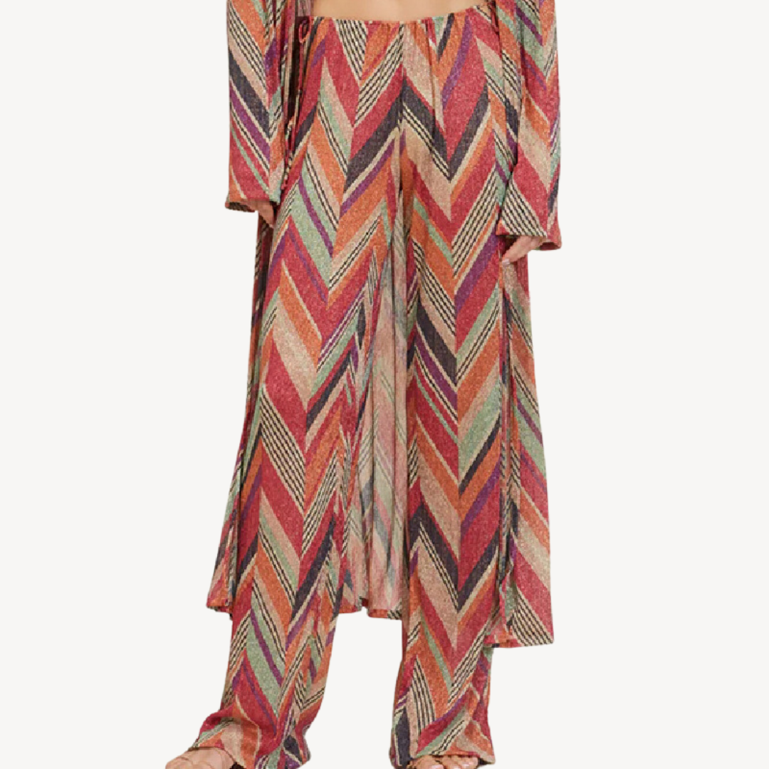Ladies' Patterned Knitted Jumpsuit Set