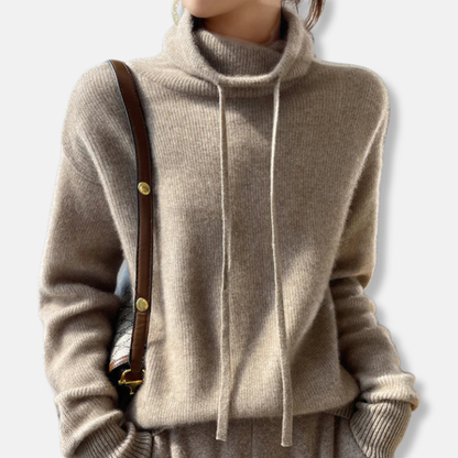 Cozy Oversized Turtleneck Ribbed Sweater - OutfitLondon