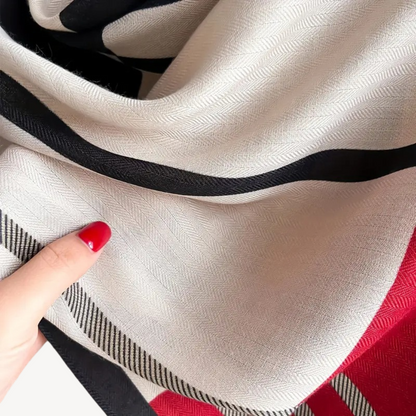 Classic Red Checkered Wrap Scarf for Ladies