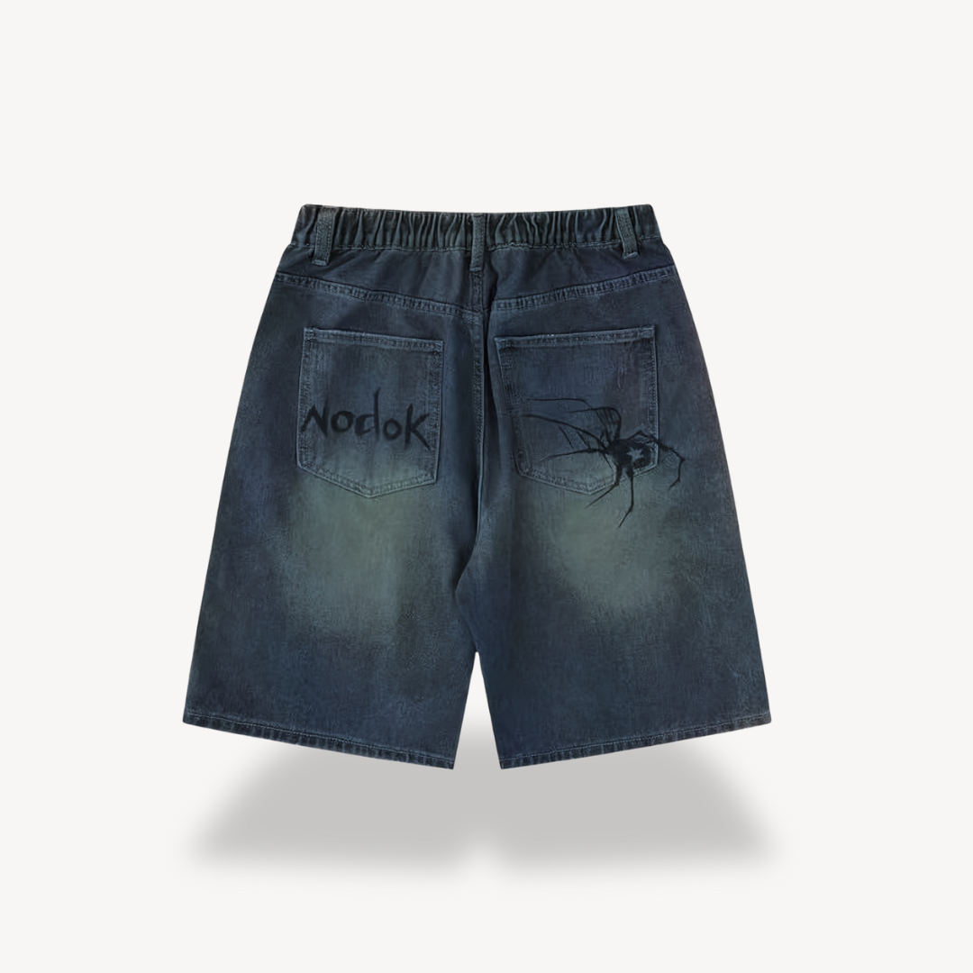 Retro Distressed Denim Shorts Women's Casual Streetwear