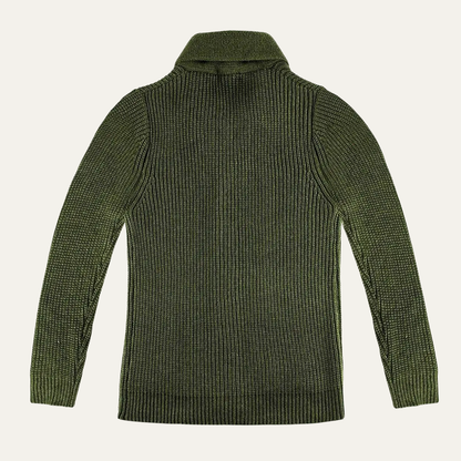 Cozy Men's Crew Neck Thick Knit Cardigan Sweater