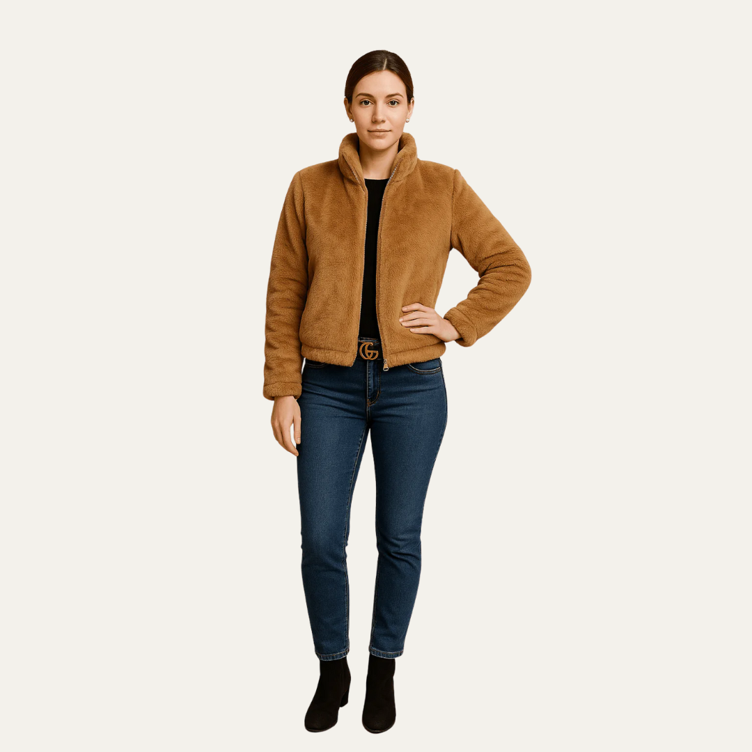 Soft Fuzzy Women's Short Teddy Jacket