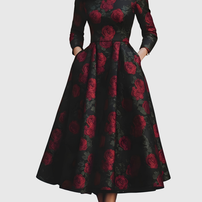 Chic Retro Floral Maxi Dress for Women