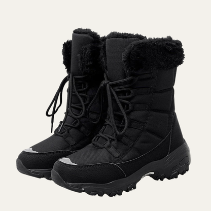 Warm Waterproof Snow Boot with Faux Fur Trim