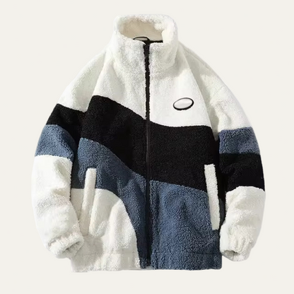 Men's Warm Graphic High Neck Fleece Jacket