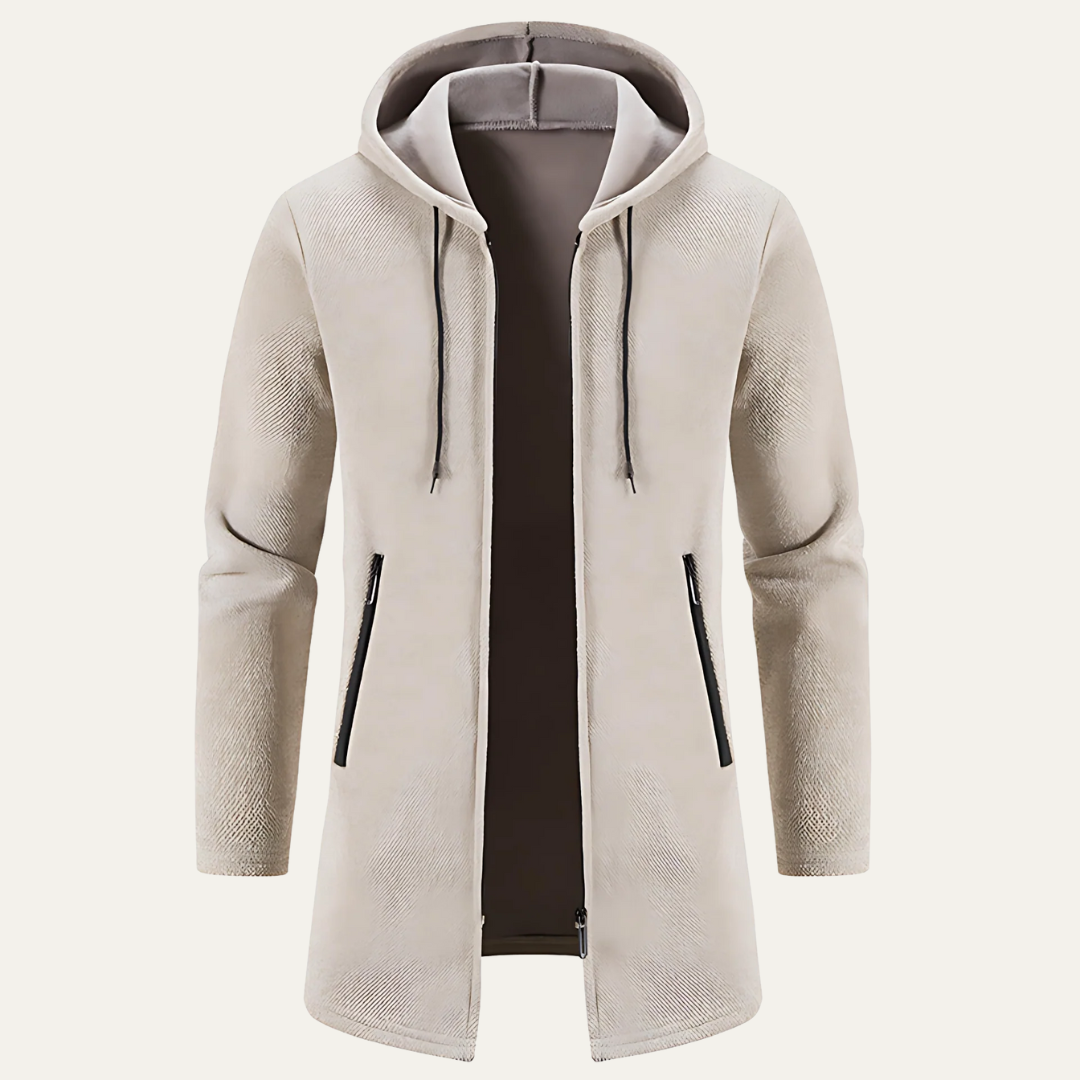 Men's Oversized Quilted Hoodie Zip Up Jacket - OutfitLondon