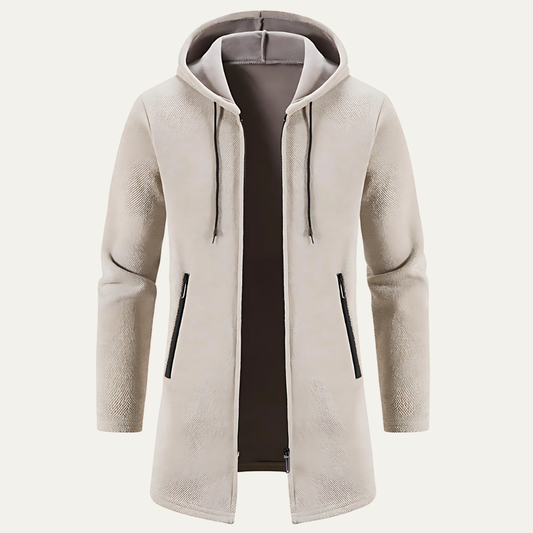 Men's Oversized Quilted Hoodie Zip Up Jacket - OutfitLondon