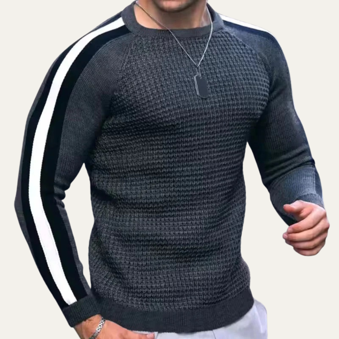 Men's Classic Fit Striped Crew Neck Sweater