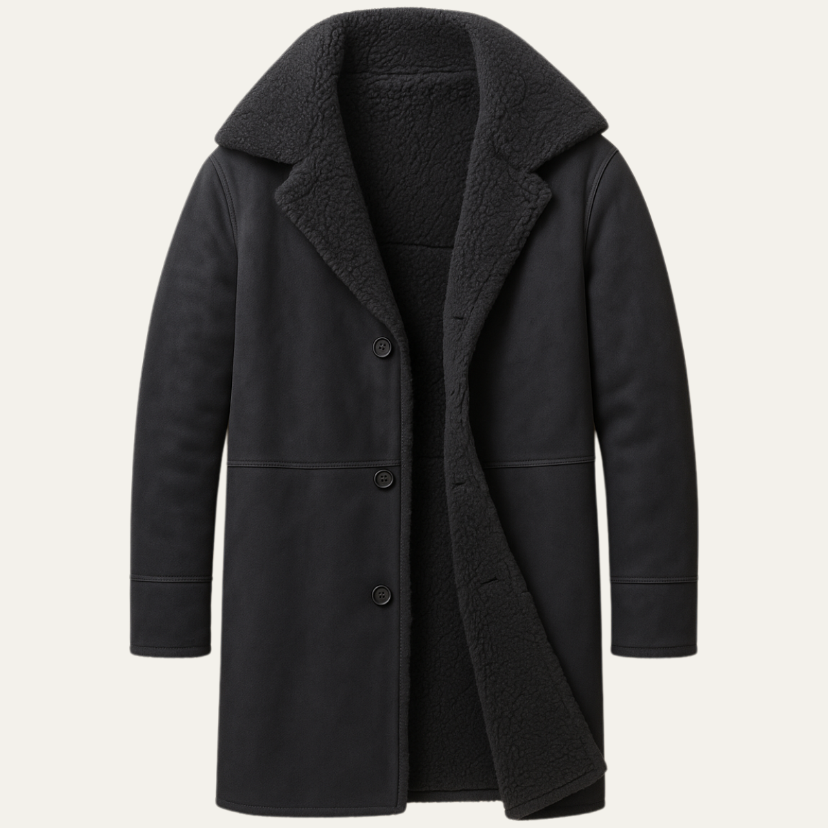 Warm Luxury Sheepskin Men's Winter Coat