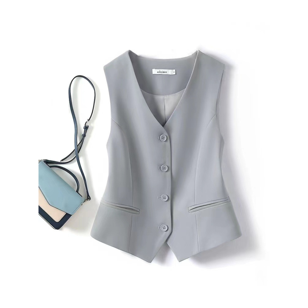 Stylish Open-Front Sleeveless Waistcoat Vest