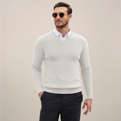 Men's Simple V-Neck Winter Sweater