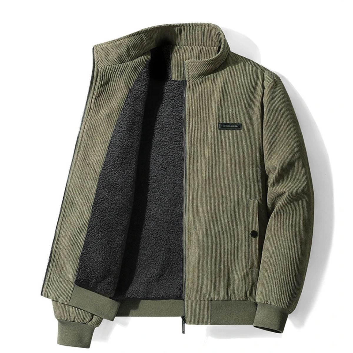 Warm Fleece Lined Corduroy Coat for Men