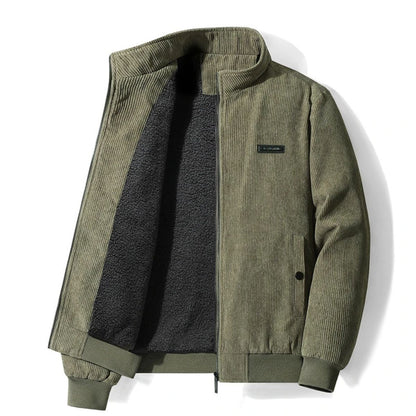 Warm Fleece Lined Corduroy Coat for Men