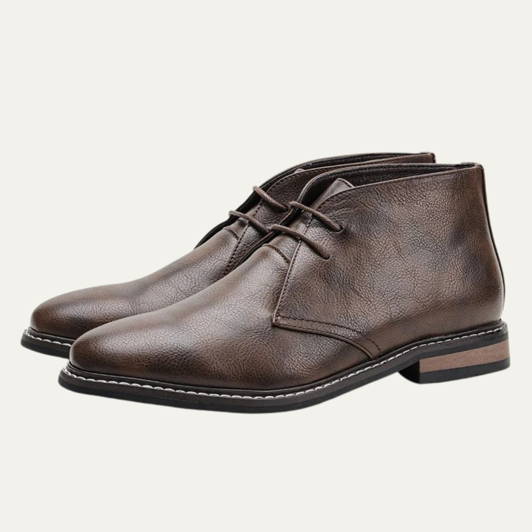 Simple Brown Leather Chukka Boots