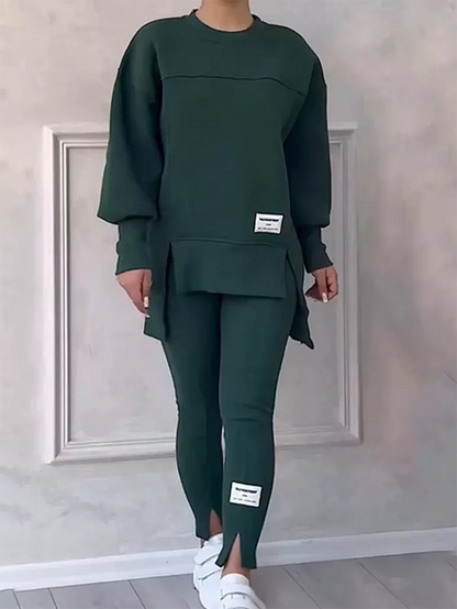 Cozy Ladies Patchwork Jumper and Legging Set