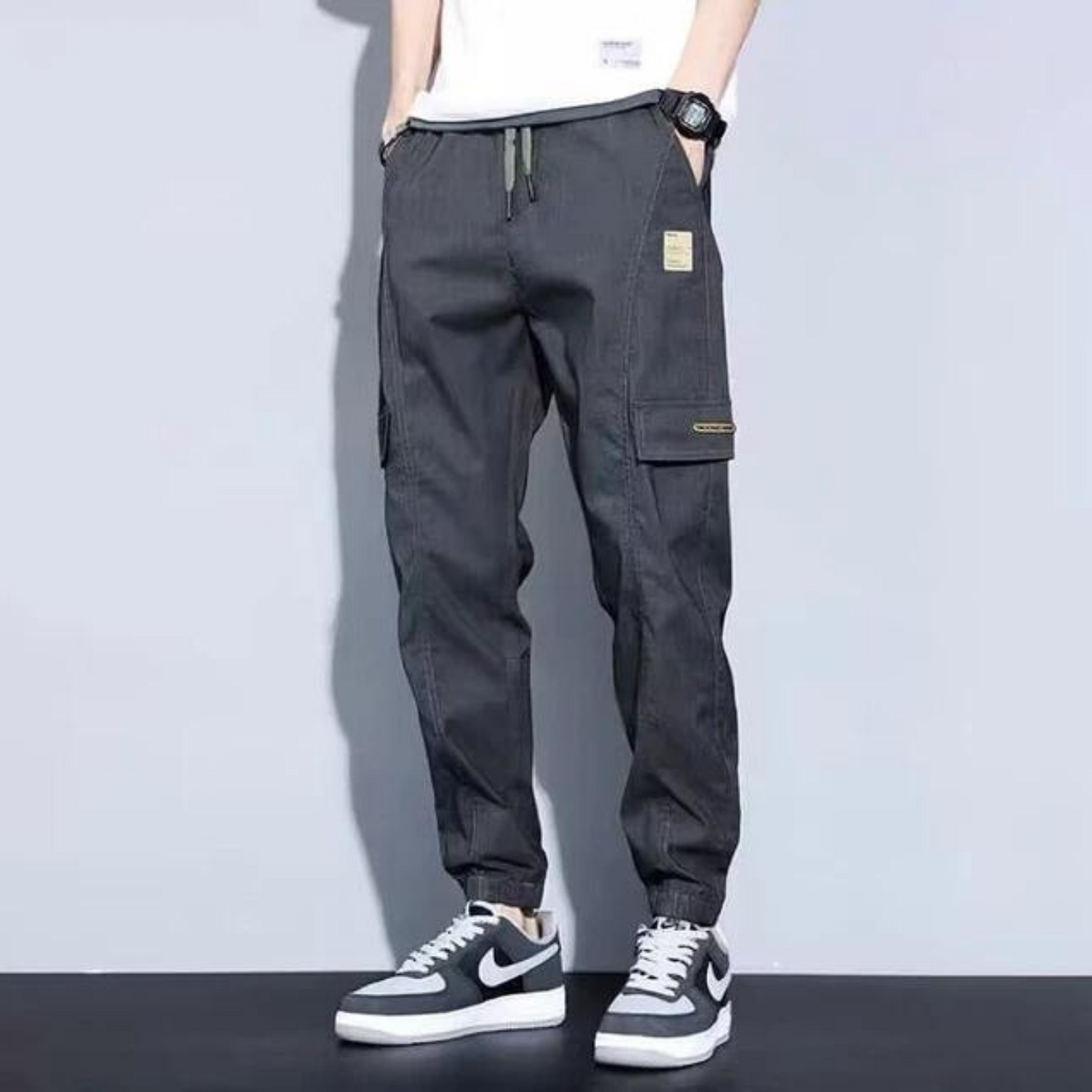 Relaxed Fit Stretch Cargo Pants for Men