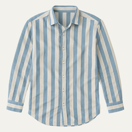 Classic Men's Striped Cotton Shirt - OutfitLondon
