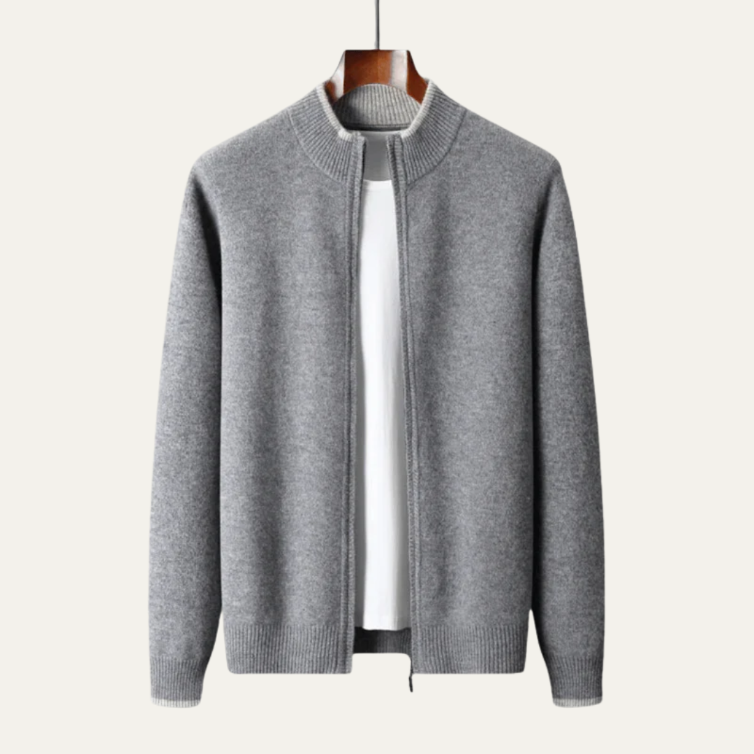 Men's Slim Fit Zipper Cardigan Sweater