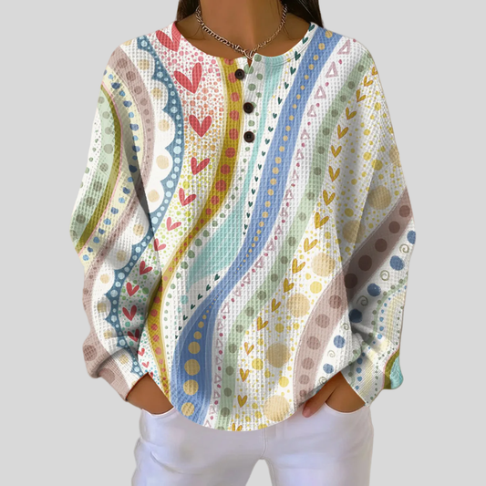 Vibrant Multi Color Crew Neck Sweater - OutfitLondon