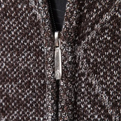Warm Mens Fleece Cardigan with Diamond Design
