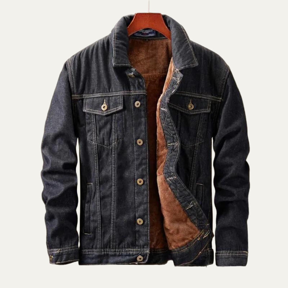 Warm Insulated Fleece Trucker Jacket for Men