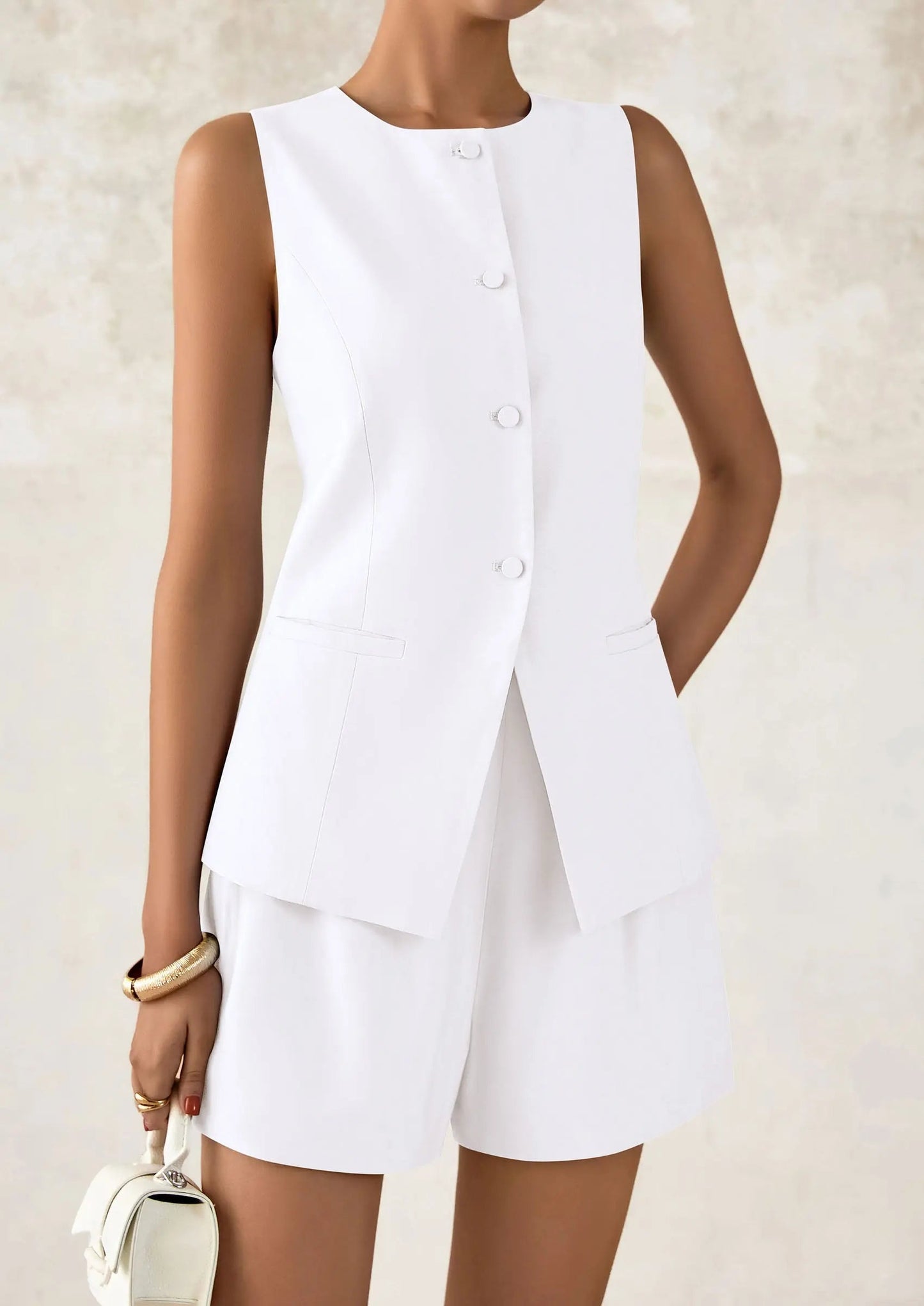 Relaxed Fit Office Two Piece Shorts Suits