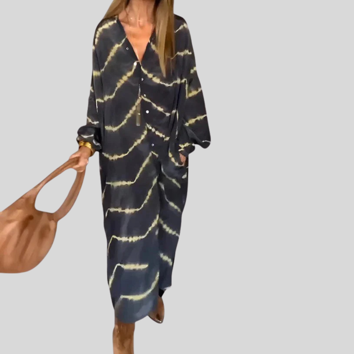 Chic Bohemian Striped Maxi Dress - OutfitLondon
