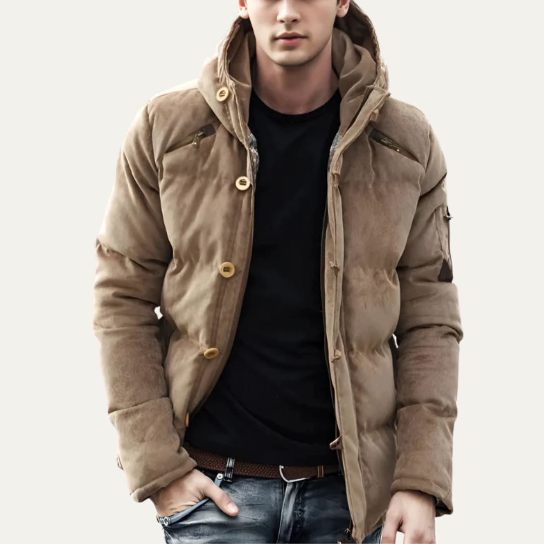 Warm Waterproof Hooded Puffer Coat for Men