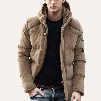 Warm Waterproof Hooded Puffer Coat for Men