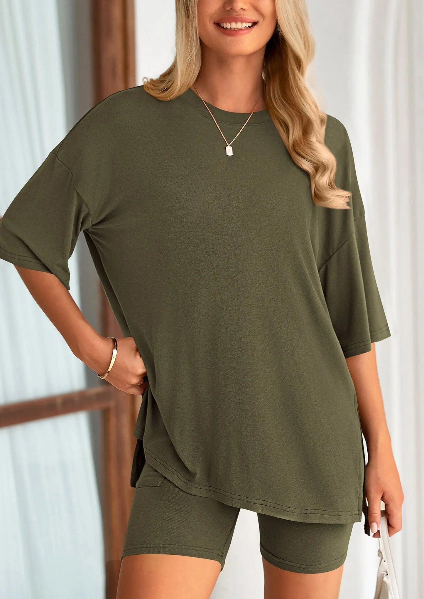 Comfy Summer Shorts Sleeveless Tank Two Piece Outfit