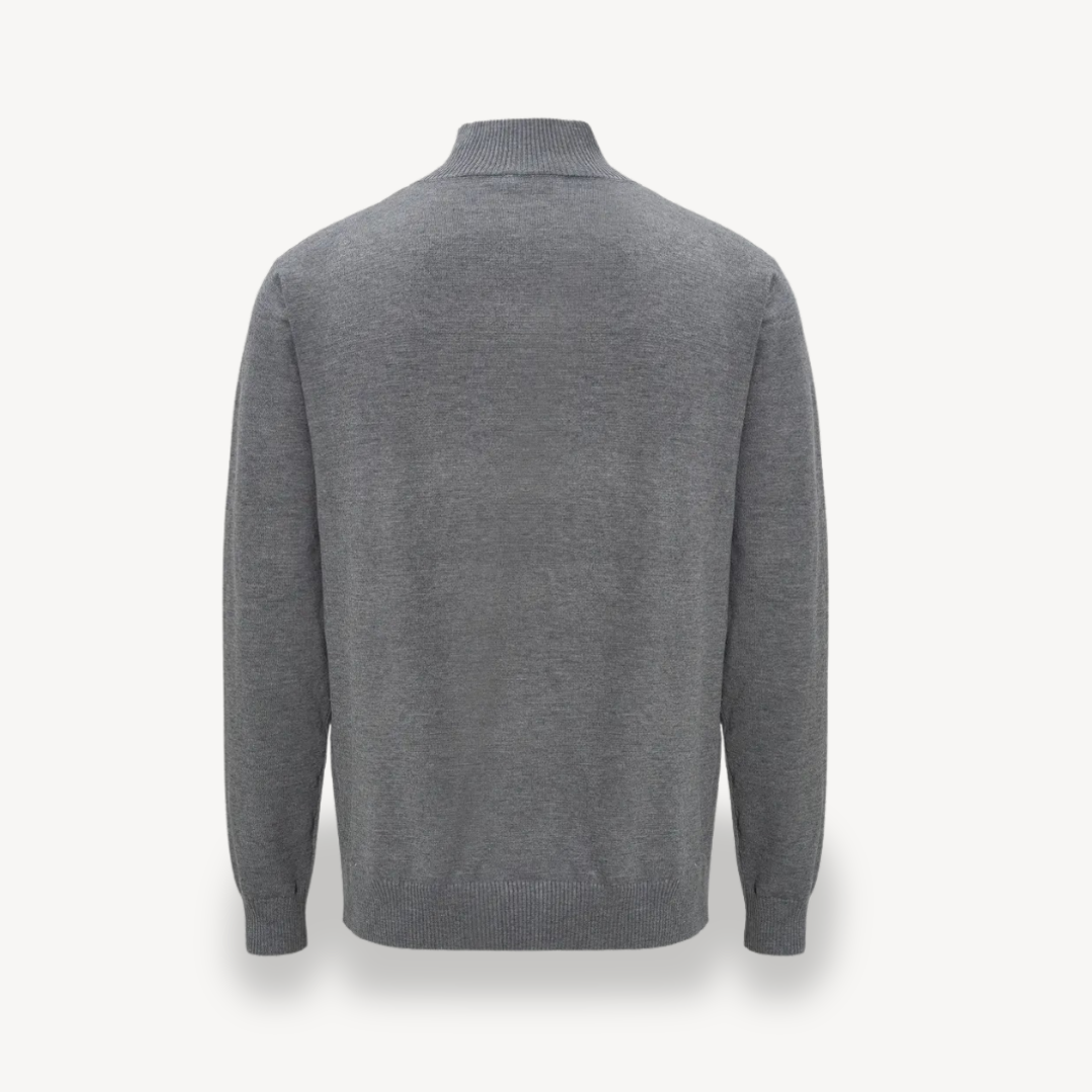 Men's Charcoal Quarter Zip Pullover Sweater