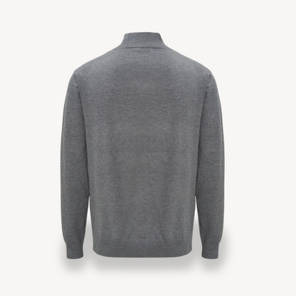 Men's Charcoal Quarter Zip Pullover Sweater