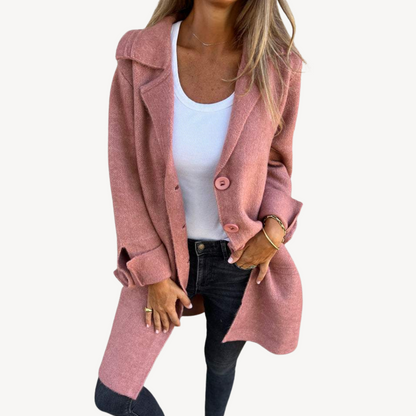 Ladies Warm Winter Overcoat with Buttons