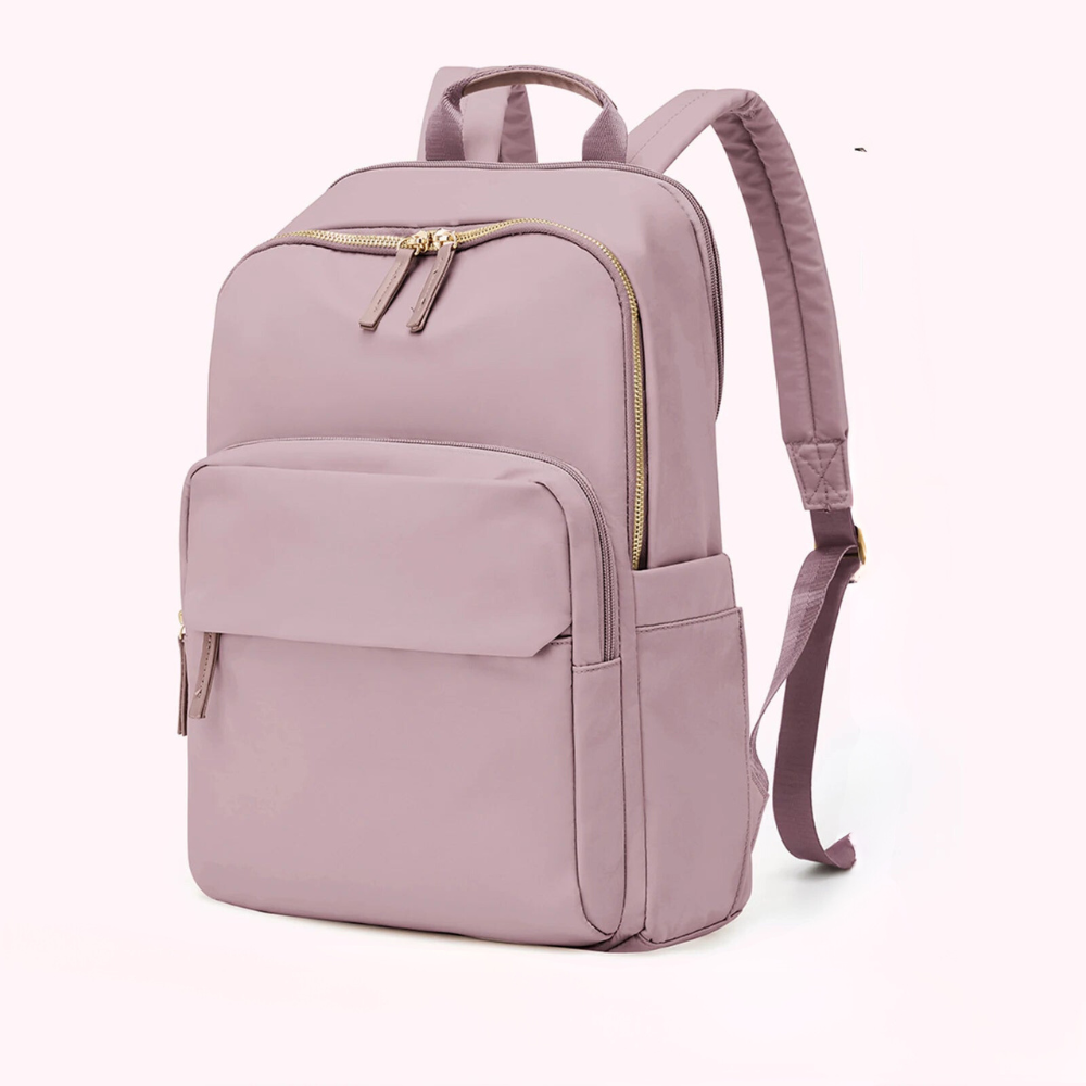 Water-Resistant Laptop Backpack Gold Tone Hardware 15.6 Inch
