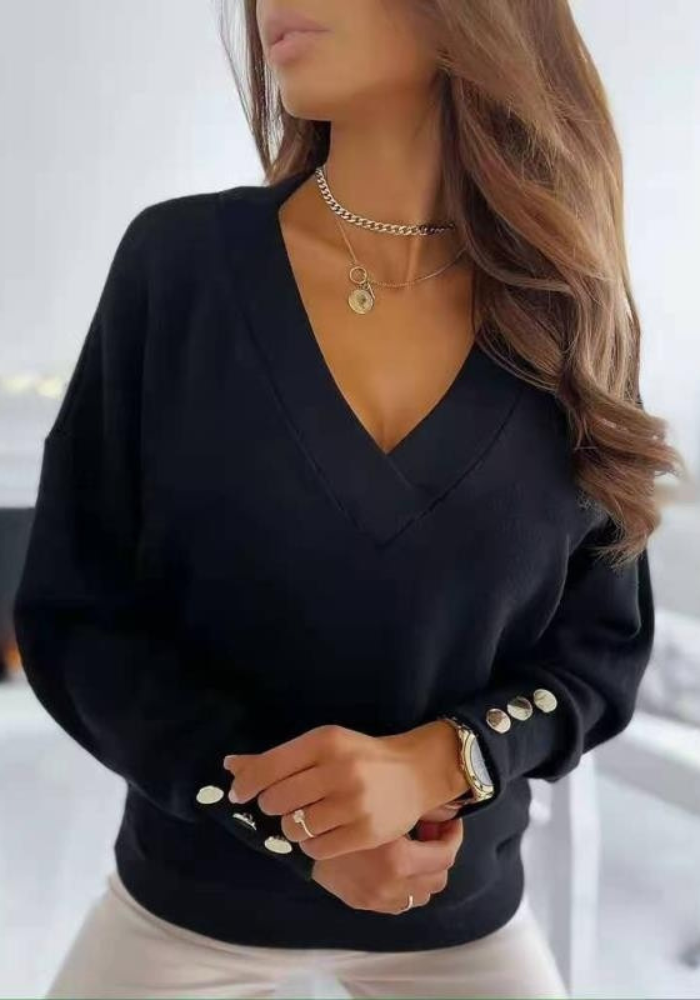 Classic V-Neck Women's Pullover Sweater