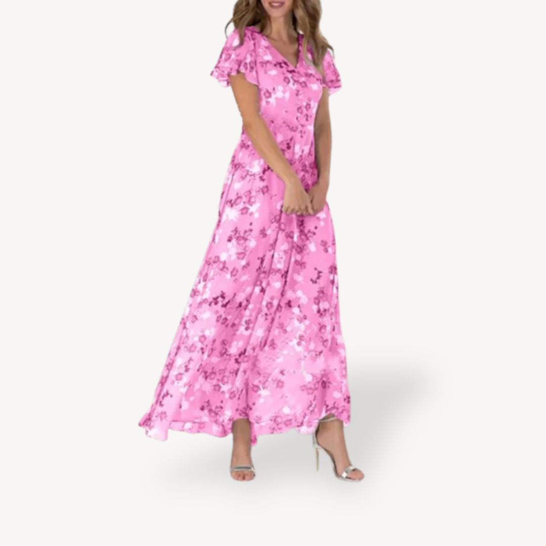 Casual Floral Long Sleeve Maxi Dress for Women