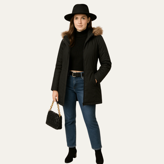 Ladies Synthetic Fur Winter Coat - OutfitLondon