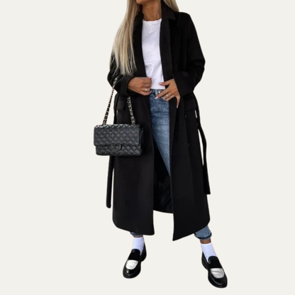 Classic Fit Women's Coat with Notched Collar