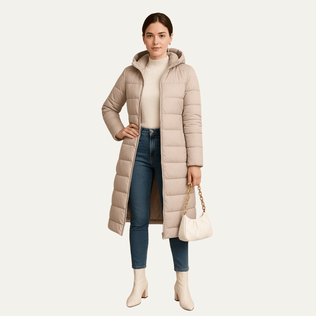 Long Down Filled Winter Parka Coat
