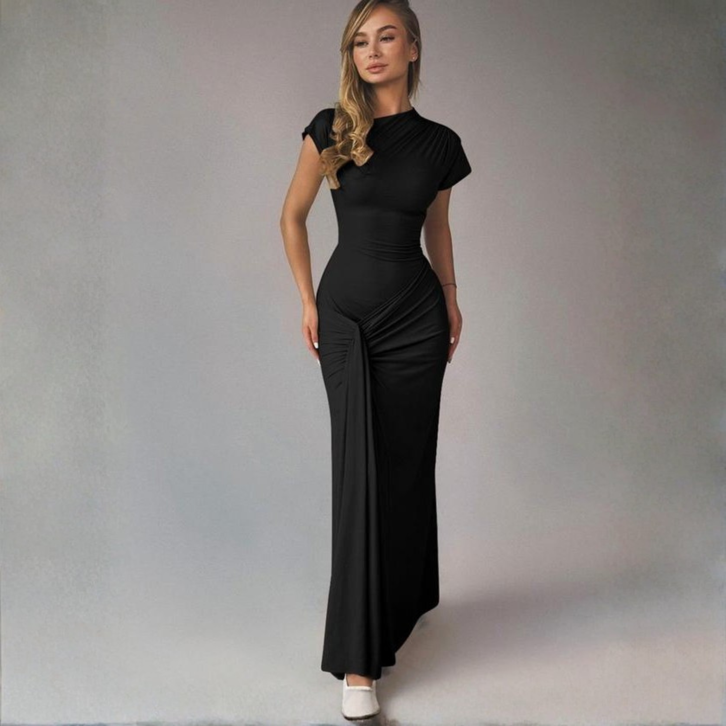 Chic Ruched Bodycon Party Dress for Women - OutfitLondon