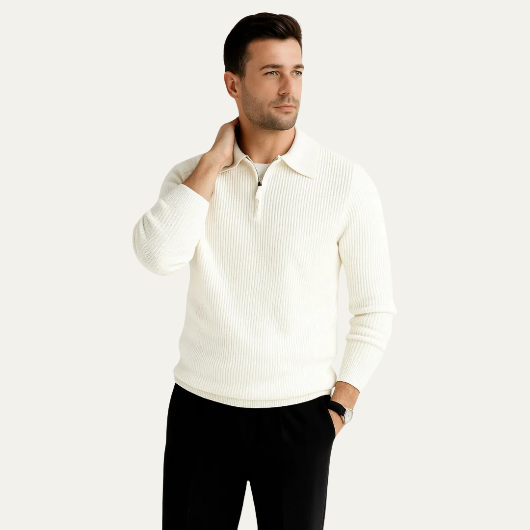 Men's Classic Fit Zip Neck Sweater - OutfitLondon
