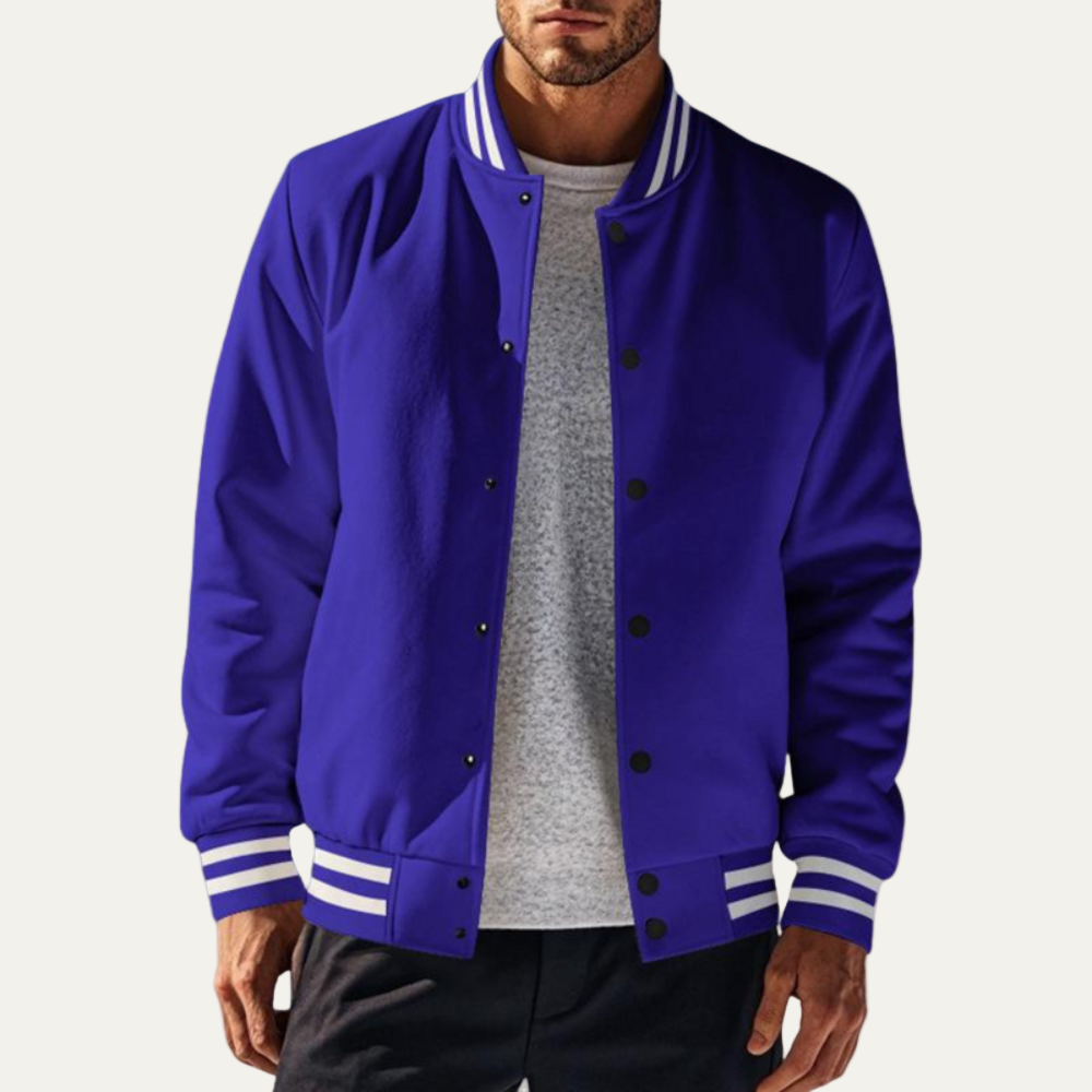 Men's Retro Sports Snap Jacket