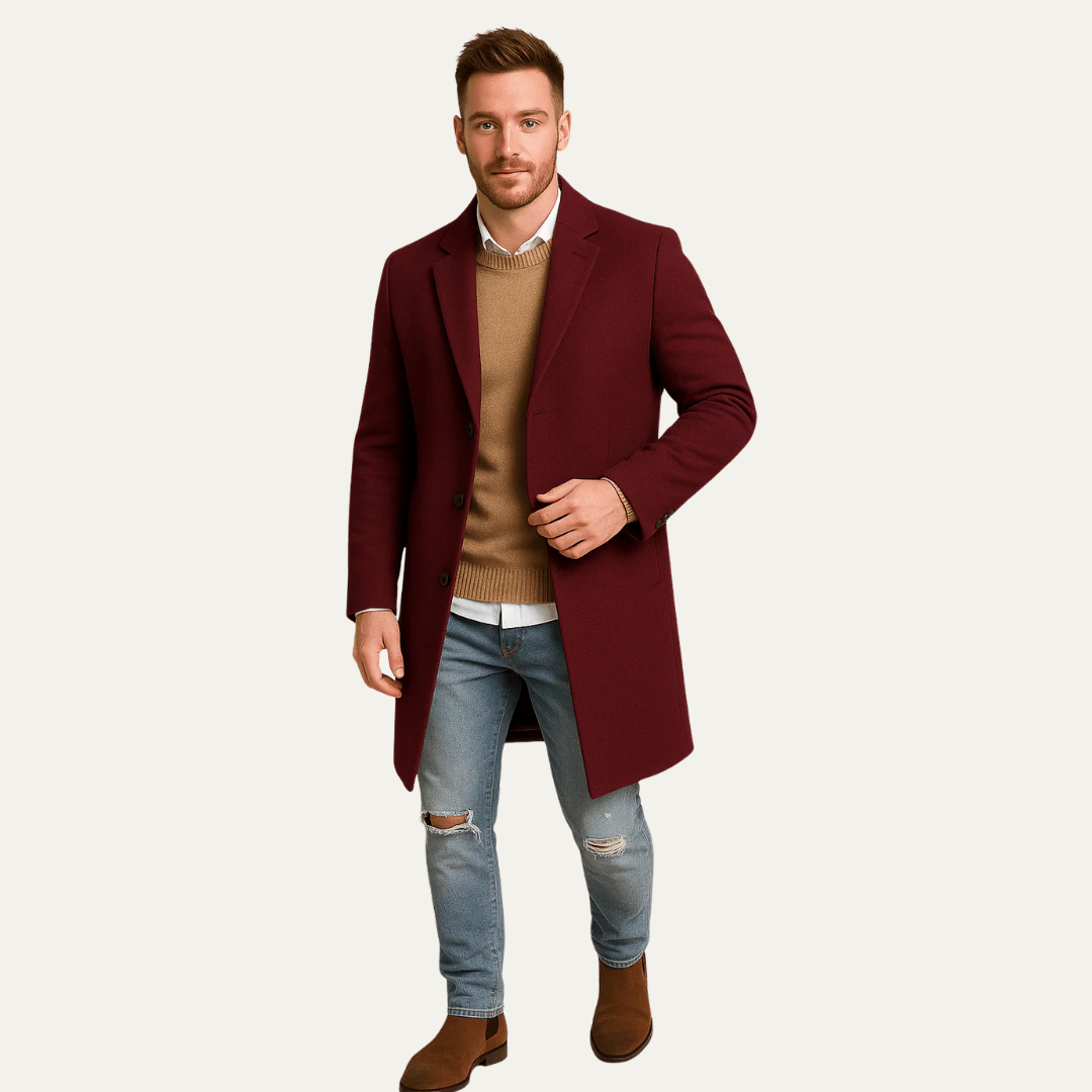 Men's Slim Fit Knee Length Coat