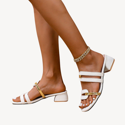 Comfortable Metallic Arch Support Sandals