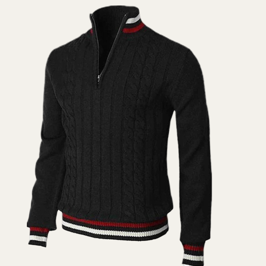 Men's Classic Breton Style Crew Neck Sweater