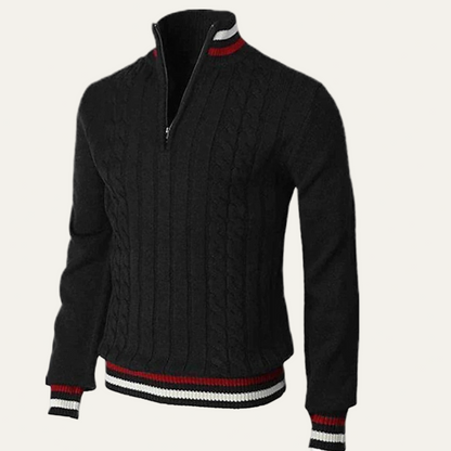 Men's Classic Breton Style Crew Neck Sweater