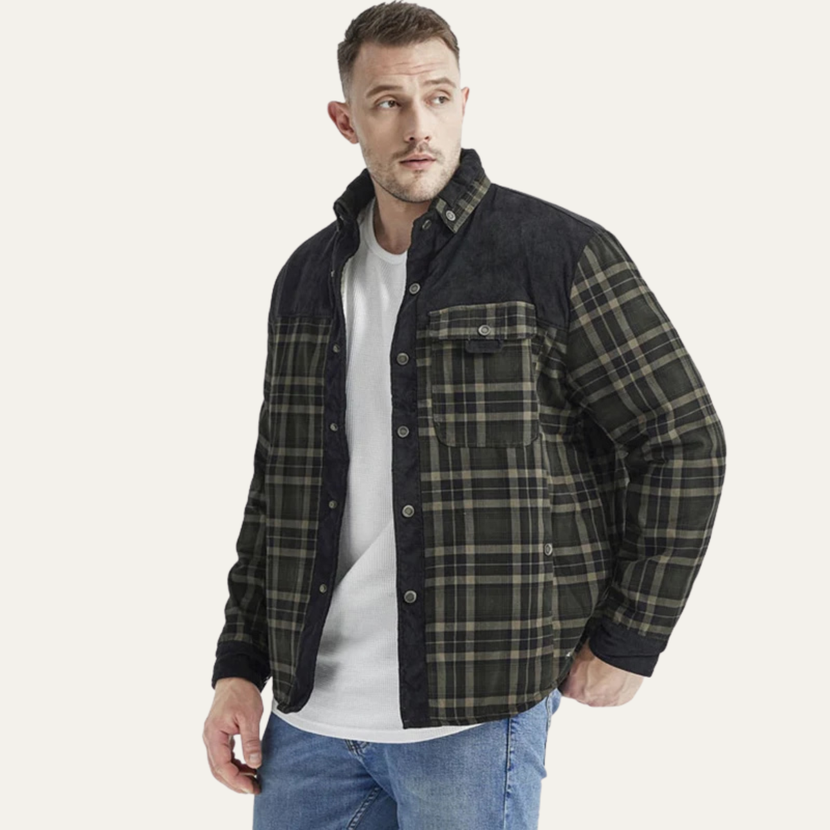 Warm Mens Fleece Hooded Jacket with Thick Lining